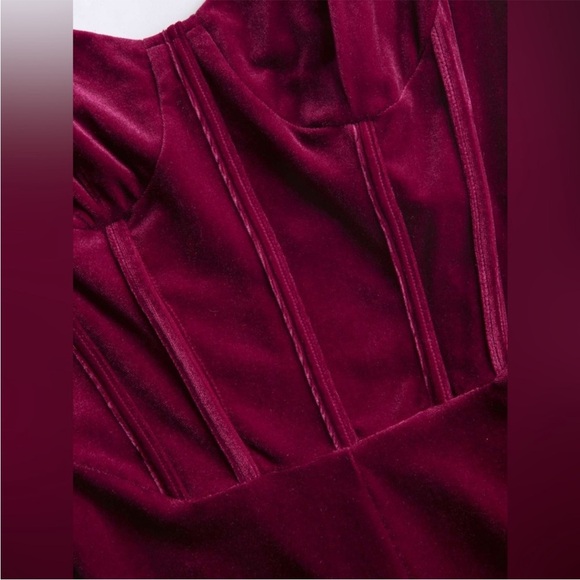 NWT Cider Velvet Retro Solid Jumpsuit, Wine/Burgundy, Medium​ - Picture 5 of 6